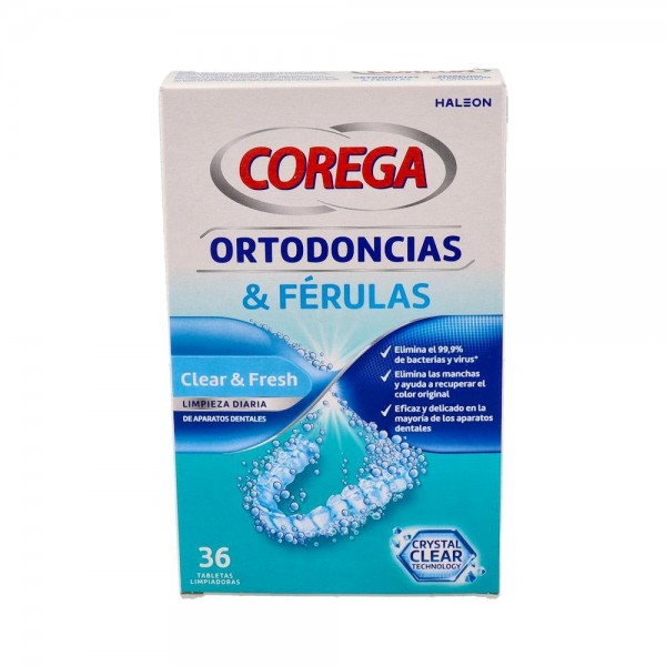 Corega Ortodoncias & Ferulas 36 Tab Limpiadoras