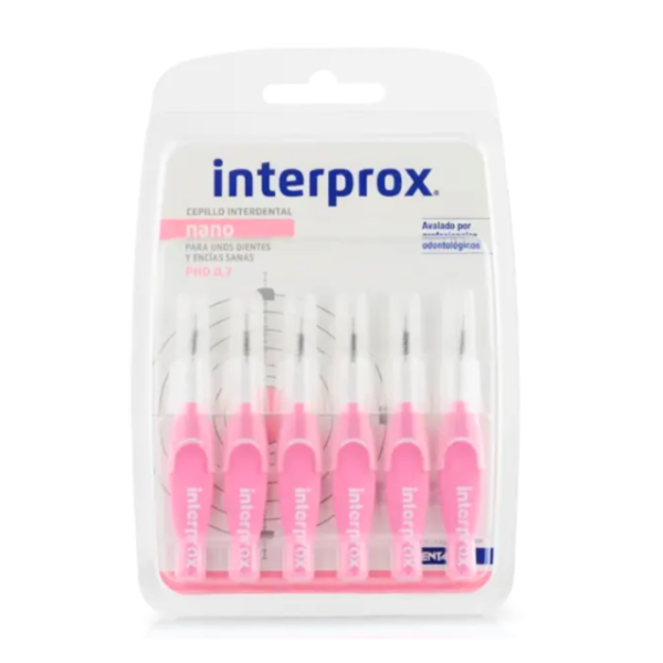 Cepillo Interdental Interprox Nano Recto Rosa 6 Unidades