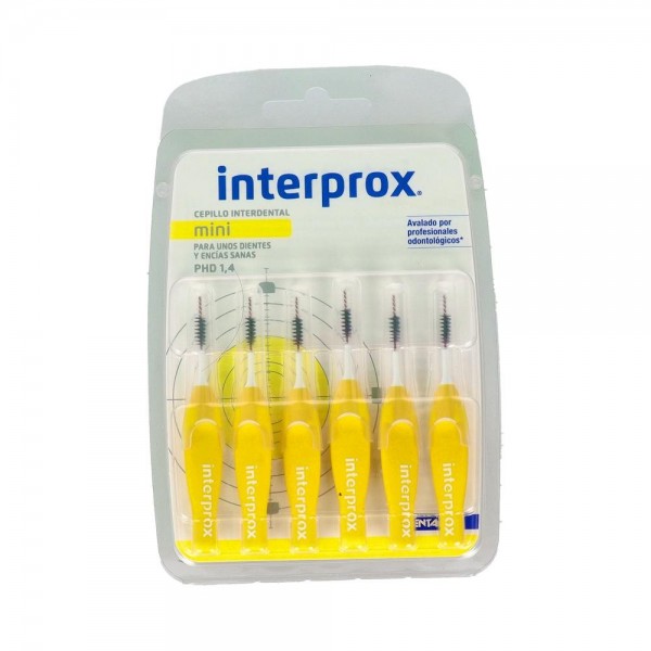 Cepillo Interdental Interprox Mini Recto Amarillo 6 Unidades
