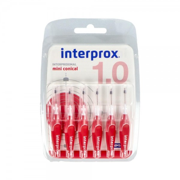 Cepillo Interdental Interprox Mini Cónico Recto Rojo 6...